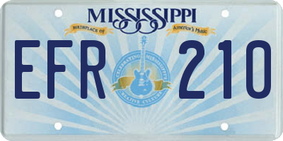 MS license plate EFR210