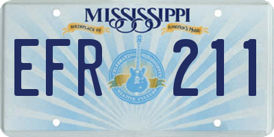 MS license plate EFR211