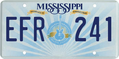 MS license plate EFR241