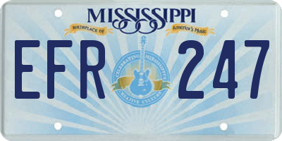 MS license plate EFR247