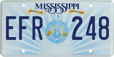 MS license plate EFR248