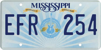 MS license plate EFR254