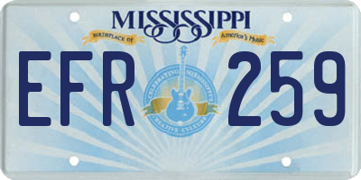 MS license plate EFR259