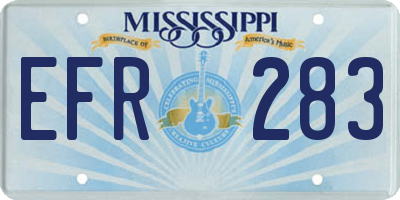 MS license plate EFR283