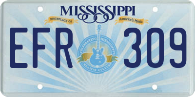 MS license plate EFR309