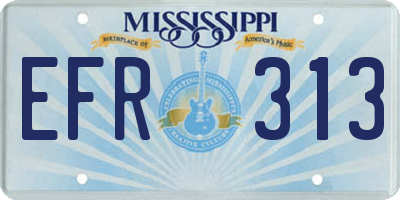 MS license plate EFR313