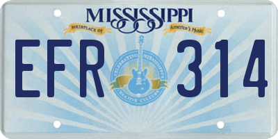 MS license plate EFR314