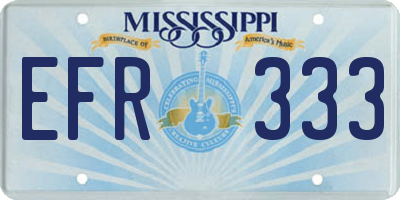 MS license plate EFR333