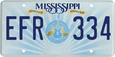 MS license plate EFR334