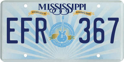 MS license plate EFR367
