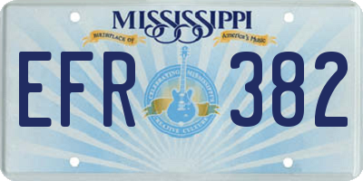 MS license plate EFR382