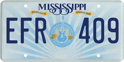 MS license plate EFR409