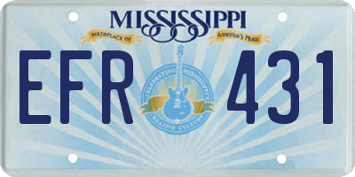 MS license plate EFR431