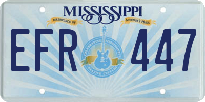 MS license plate EFR447