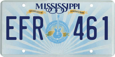 MS license plate EFR461