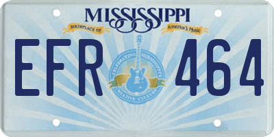 MS license plate EFR464