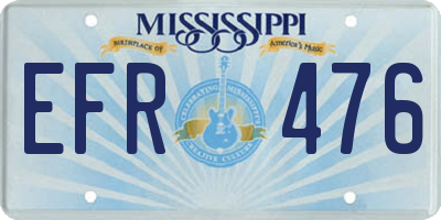 MS license plate EFR476
