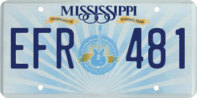 MS license plate EFR481