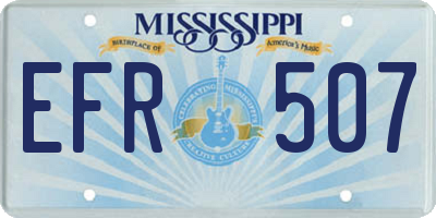 MS license plate EFR507