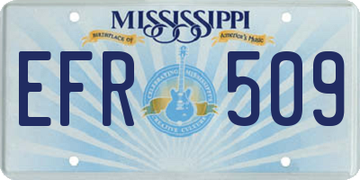 MS license plate EFR509