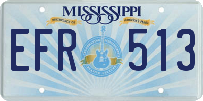 MS license plate EFR513