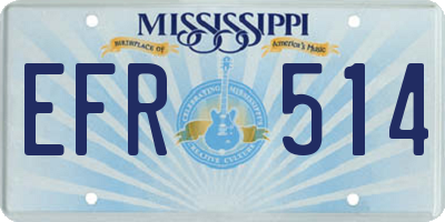 MS license plate EFR514