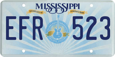 MS license plate EFR523