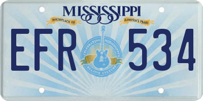 MS license plate EFR534