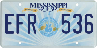 MS license plate EFR536