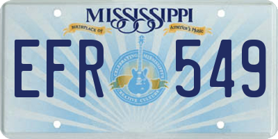 MS license plate EFR549
