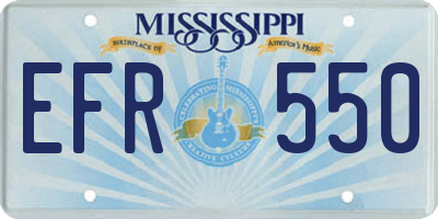 MS license plate EFR550