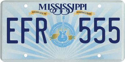 MS license plate EFR555