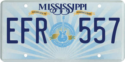 MS license plate EFR557