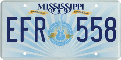 MS license plate EFR558