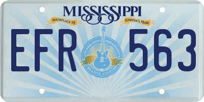 MS license plate EFR563