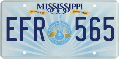 MS license plate EFR565