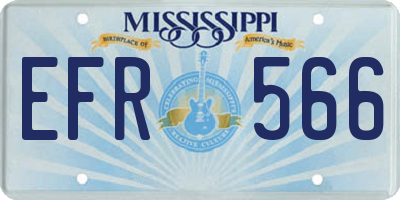 MS license plate EFR566
