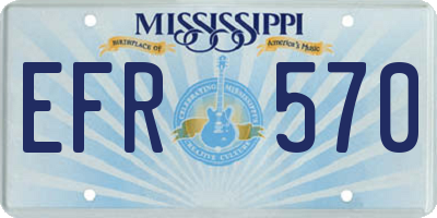 MS license plate EFR570