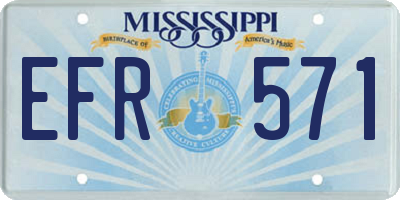 MS license plate EFR571