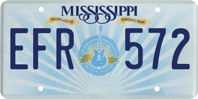 MS license plate EFR572