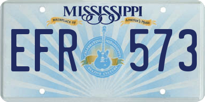 MS license plate EFR573