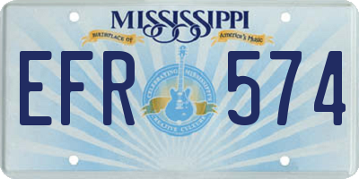 MS license plate EFR574