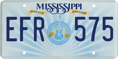 MS license plate EFR575