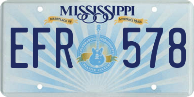 MS license plate EFR578