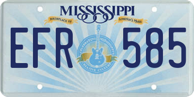 MS license plate EFR585