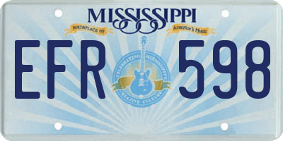 MS license plate EFR598