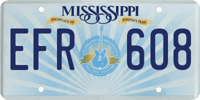 MS license plate EFR608