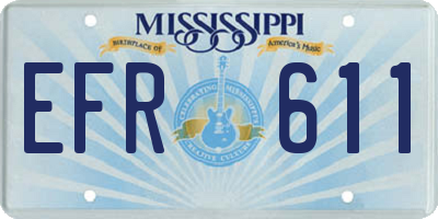 MS license plate EFR611