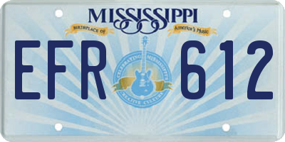 MS license plate EFR612