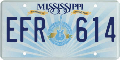 MS license plate EFR614